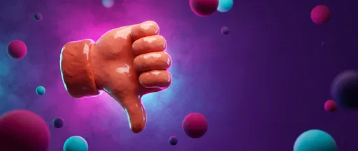 3D Clay Hand Giving Thumbs Down