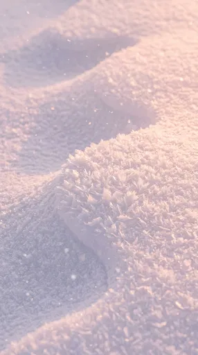 Pink Alpenglow on Frosted Snow Dunes