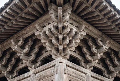 Traditional Chinese Wooden Dougong Bracket Architecture