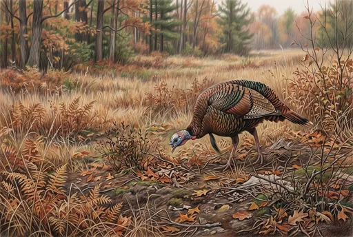 Colored Pencil Drawing of Wild Turkey