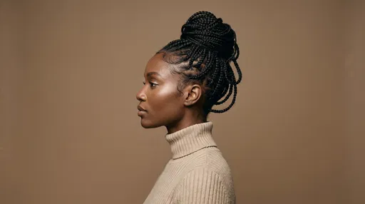 Side Profile Portrait of Woman with Braids