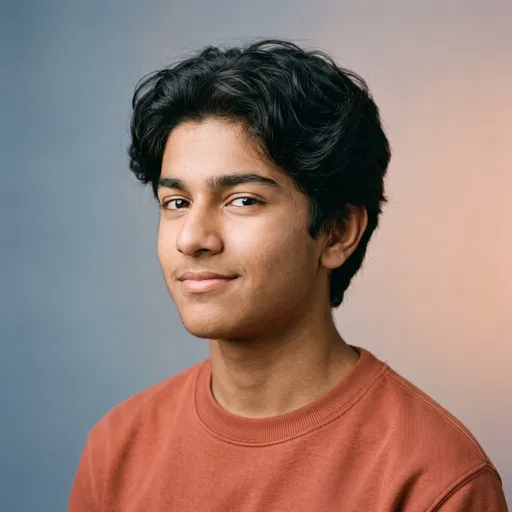 Studio Portrait of South Asian Teenager