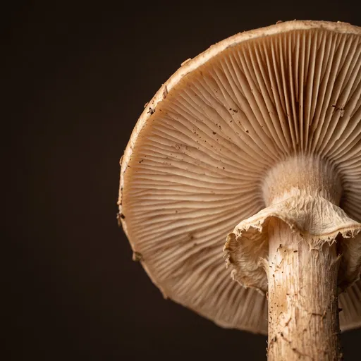 Macro Underside of Woodland Mushroom Cap