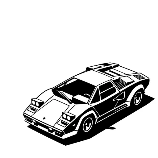 Isometric Retro Wedge Sports Car Clipart