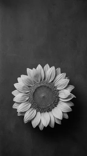 Black and White Sunflower Overhead