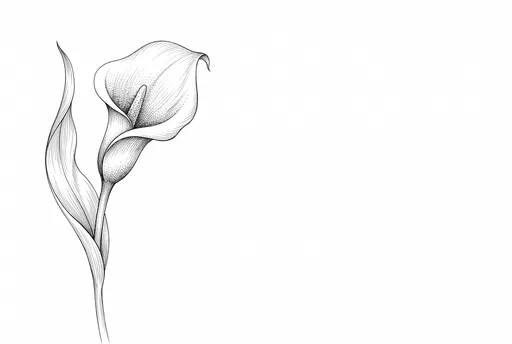Monochrome Calla Lily Fineliner Sketch