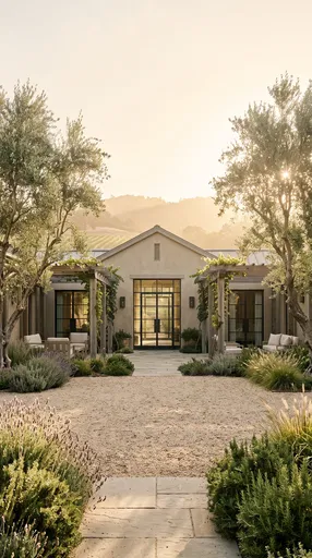 Modern Wine Country Ranch Home Courtyard