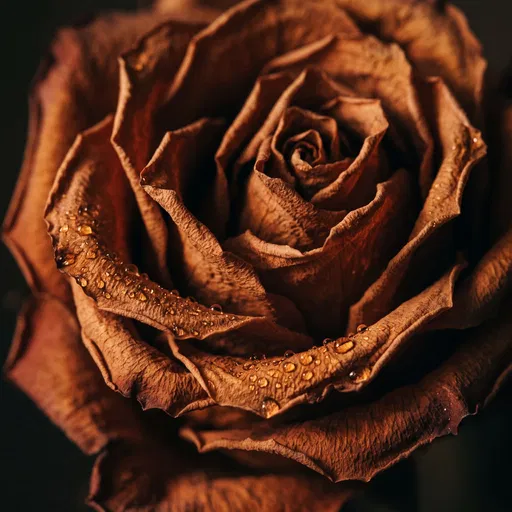 Macro Close-Up of Dried Terracotta Rose