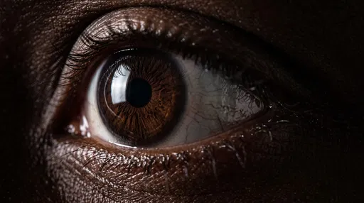 Macro Close-Up of Dark Brown Eye