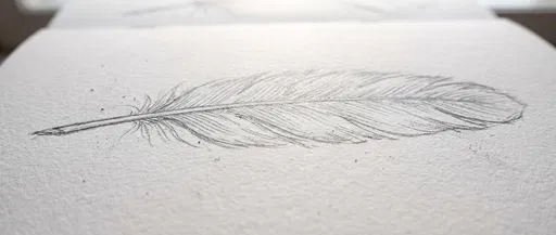 Graphite Feather Sketch on Textured Paper
