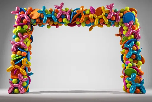 Colorful Balloon Dog and Toy Archway Frame