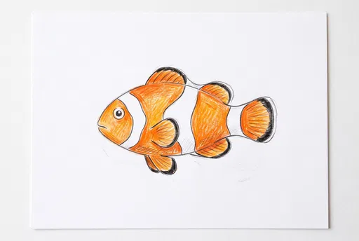 Colored Pencil Drawing of a Clownfish