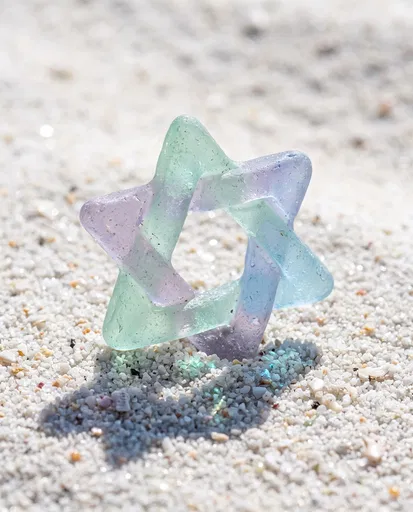 Pastel Sea Glass Star of David