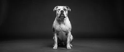 Black and White American Bulldog Studio Portrait