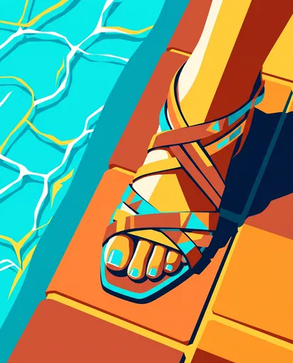 Stylized Illustration of Foot by Poolside