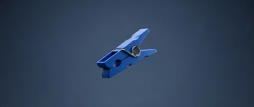 Floating Blue Clothespin 3D Render