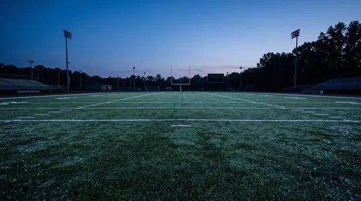 Empty Football Field at Blue Hour