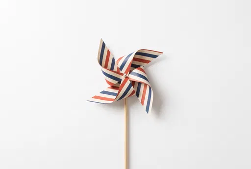 Striped Patriotic Paper Pinwheel on White
