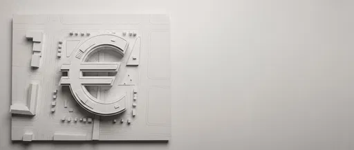 White Architectural Model of Euro Symbol