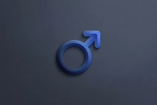 Blue Dimensional Male Gender Symbol Icon
