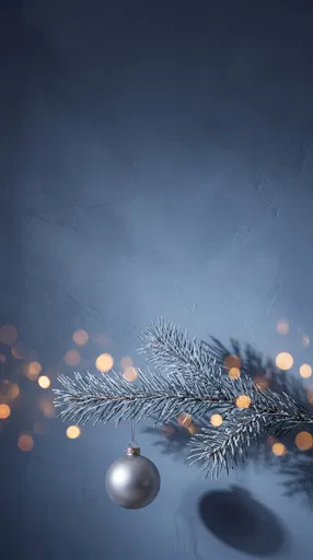 Frosted Pine Branch with Silver Bauble
