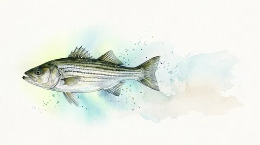 Watercolor Illustration of Atlantic Striped Bass