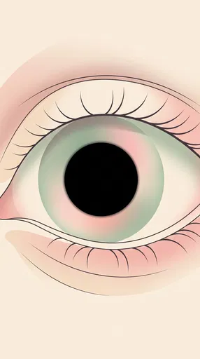 Stylized Pastel Eye Illustration with Dilated Pupil