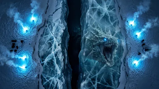 Giant Monster Frozen in Ice Crevasse