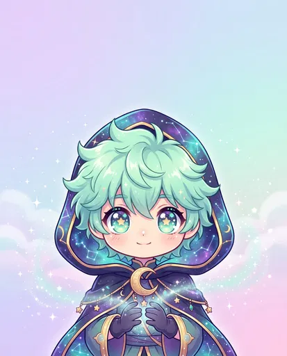 Cute Chibi Mystic Guardian Illustration