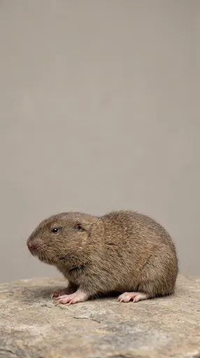 Pocket Gopher Profile on Stone Surface