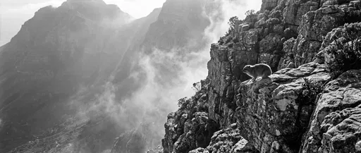 Rock Hyrax on Misty Mountain Ledge