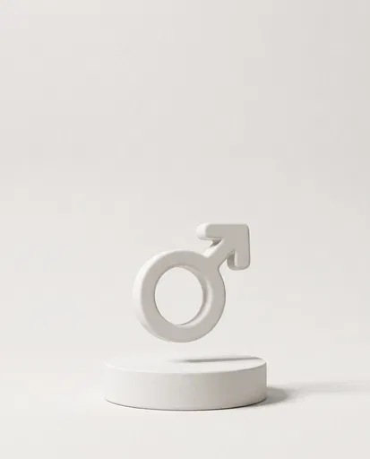 Minimalist White Male Symbol on Pedestal