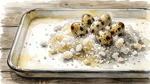 Watercolor Quail Eggs on Salt