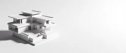 Minimalist White Modern House Architectural Model