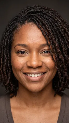 Smiling Woman With Chin-Length Sisterlocks