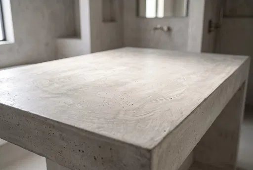 Minimalist Grey Concrete Bathroom Countertop