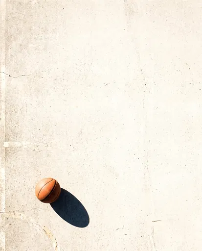 Overhead Basketball on Sunny Concrete Court