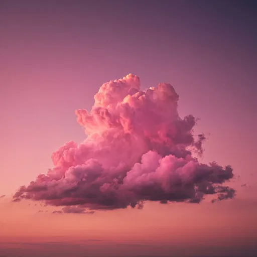Vibrant Pink Cumulus Cloud at Dusk