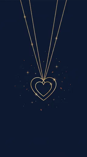 Minimalist Gold Double Heart Necklace Graphic
