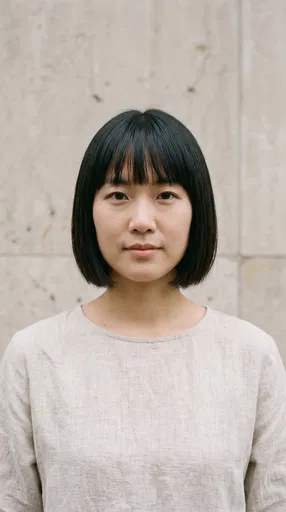 East Asian Woman With Blunt Bob