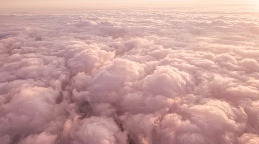 Aerial View of Pastel Pink Clouds