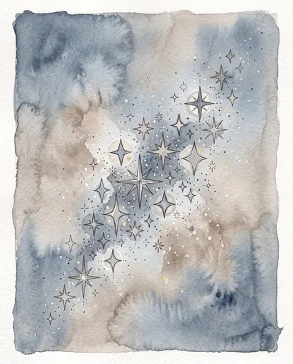 Watercolor Celestial Star Cluster Illustration