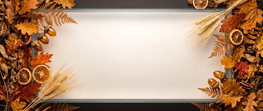 Autumn Foliage Frame Around Frosted Plinth