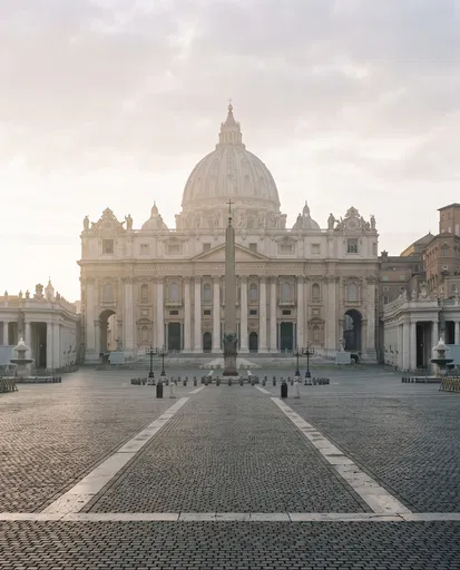 St. Peter's Basilica at Misty Dawn