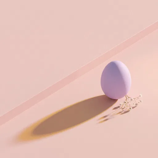Minimalist Lavender Easter Egg on Pink