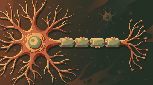 Earthy Flat Illustration of Neuron Anatomy