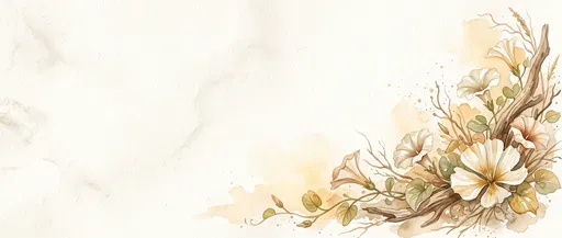 Watercolor Coastal Flowers Corner Banner
