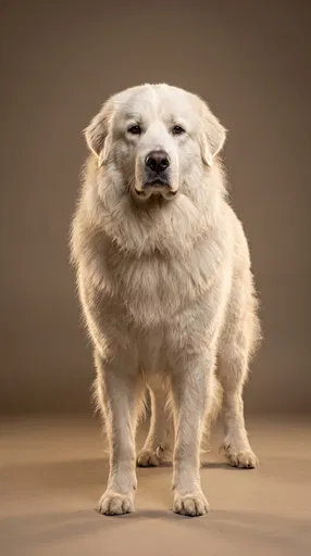 Studio Portrait of Great Pyrenees Dog