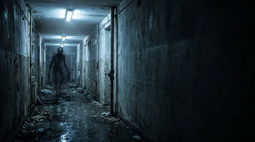 Shadow Demon in Abandoned Corridor