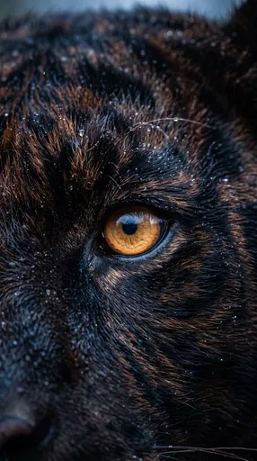 Close-Up of Black Tiger Amber Eye